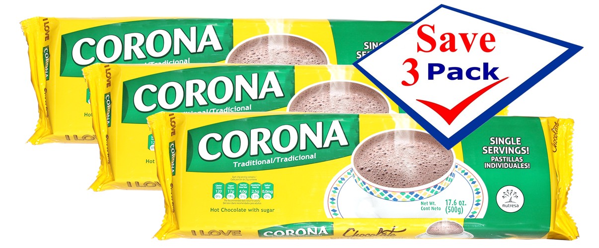 Corona traditional Chocolate Bars 17.6 oz Pack of 3